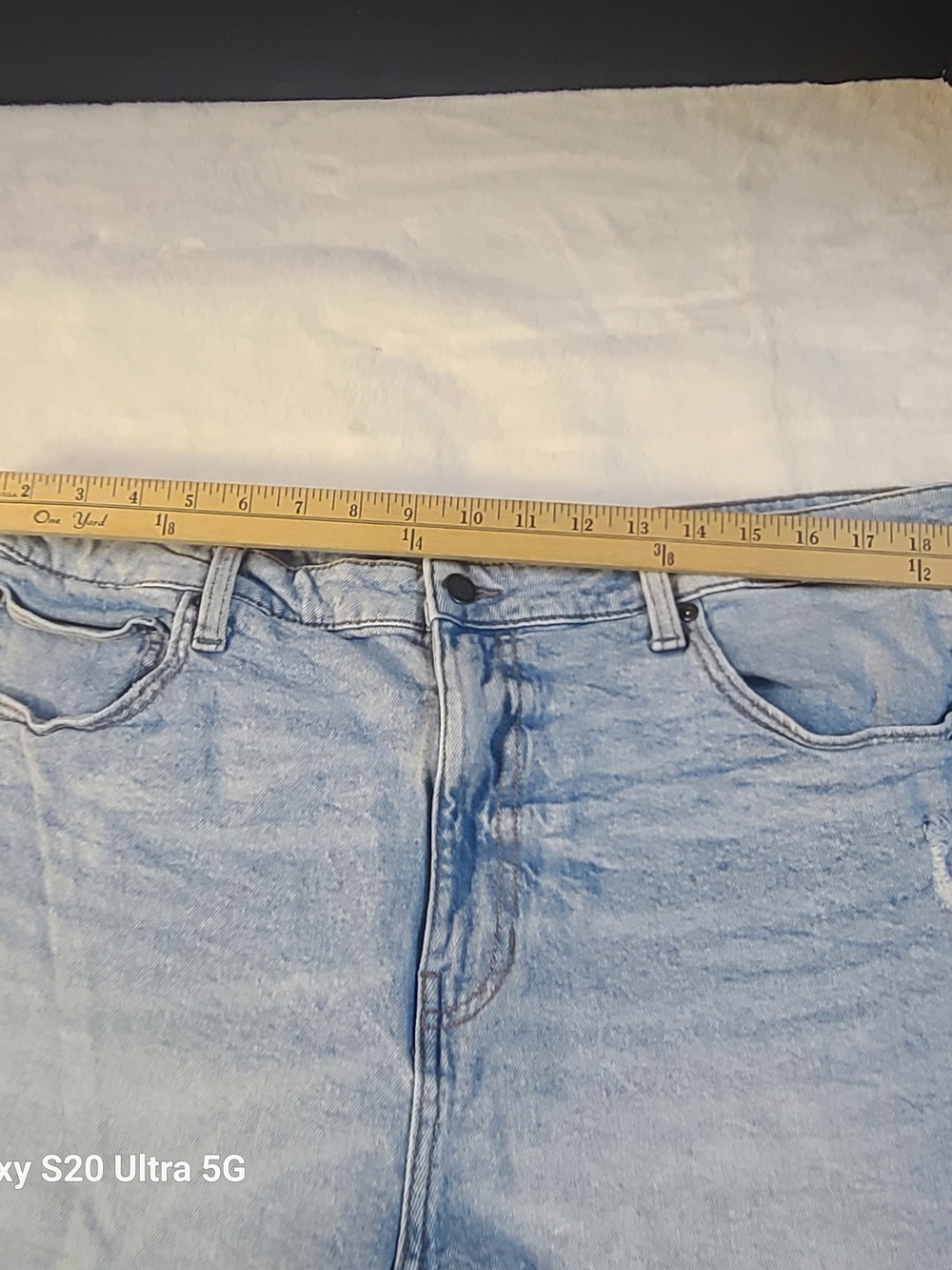 Light Blue Denim Frayed Hem Women’s Shorts - Picture 7 of 9